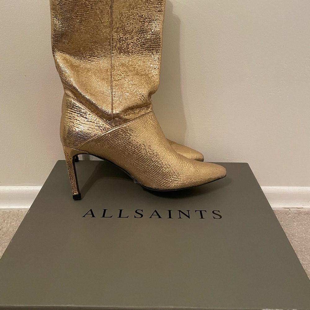 All Saints Gold Boots! Size 8